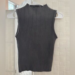 Gray sweater high neck top